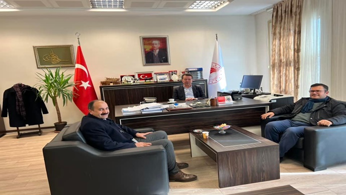 BAŞKAN SAMANCI `DAN ISLAH VE GELİŞTİRME DAİRE BAŞKANI ADEM BÖLÜKBAŞI’NA ZİYARET