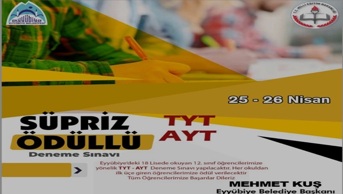 EYYÜBİYE BELEDİYESİNDEN BİNLERCE ÖĞRENCİYE ÖDÜLLÜ DENEME SINAVI