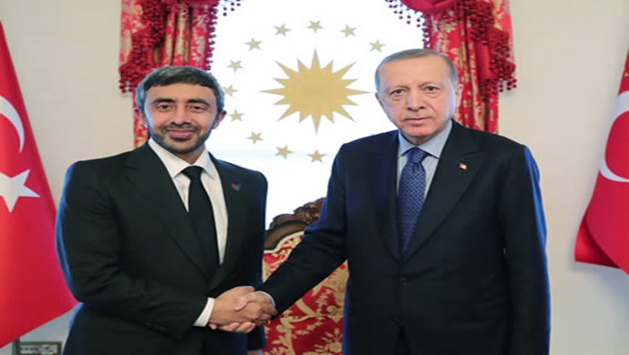 Cumhurbaşkanı Erdoğan, BAE Dışişleri ve Uluslararası İşbirliği Bakanı Şeyh Abdullah bin Zayid’i kabul etti