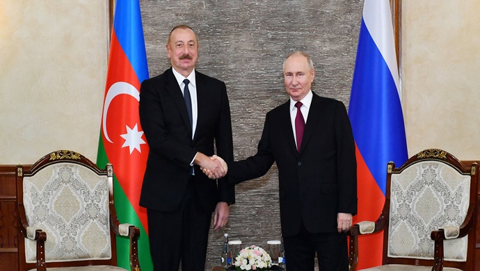 Bişkekdə İlham Əliyevin Rusiya Prezidenti Vladimir Putin ilə görüşü olub